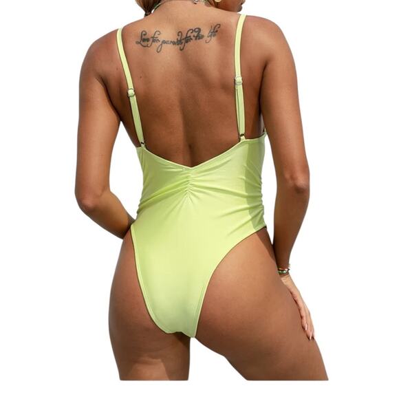 Cupshe bathing suit Romantic Garden Square neck ruching one piece size Medium M - Picture 7 of 7